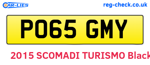PO65GMY are the vehicle registration plates.