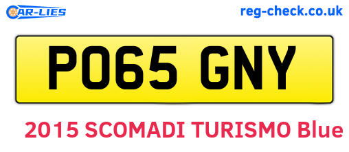 PO65GNY are the vehicle registration plates.