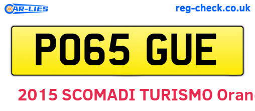 PO65GUE are the vehicle registration plates.
