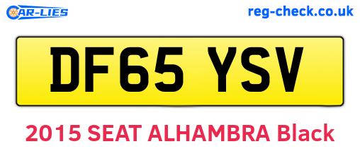 DF65YSV are the vehicle registration plates.