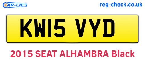 KW15VYD are the vehicle registration plates.