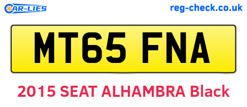 MT65FNA are the vehicle registration plates.