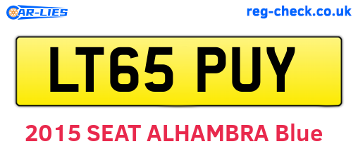LT65PUY are the vehicle registration plates.