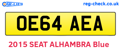 OE64AEA are the vehicle registration plates.