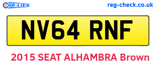 NV64RNF are the vehicle registration plates.