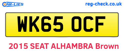 WK65OCF are the vehicle registration plates.