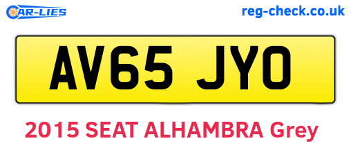 AV65JYO are the vehicle registration plates.