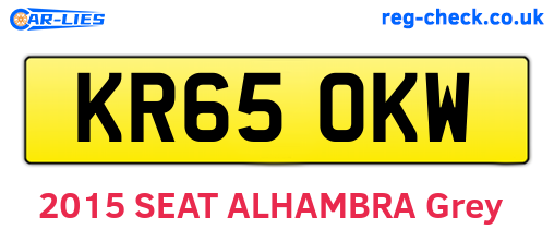 KR65OKW are the vehicle registration plates.