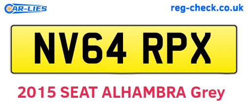 NV64RPX are the vehicle registration plates.