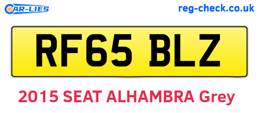 RF65BLZ are the vehicle registration plates.