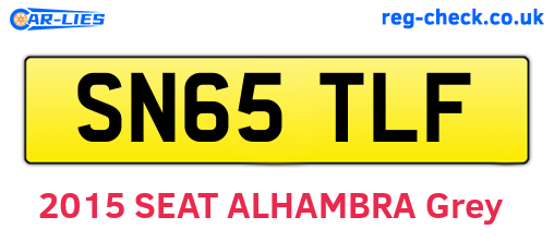 SN65TLF are the vehicle registration plates.