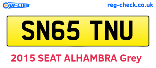 SN65TNU are the vehicle registration plates.