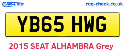YB65HWG are the vehicle registration plates.