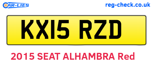 KX15RZD are the vehicle registration plates.