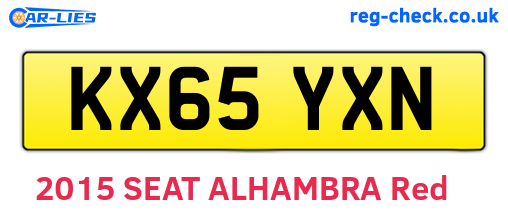 KX65YXN are the vehicle registration plates.