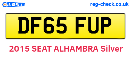 DF65FUP are the vehicle registration plates.
