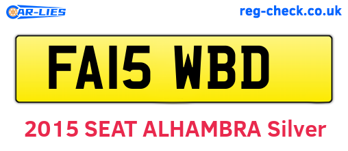 FA15WBD are the vehicle registration plates.