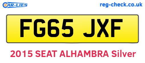 FG65JXF are the vehicle registration plates.