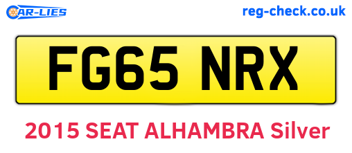 FG65NRX are the vehicle registration plates.
