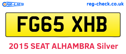 FG65XHB are the vehicle registration plates.