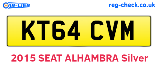 KT64CVM are the vehicle registration plates.