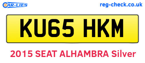 KU65HKM are the vehicle registration plates.