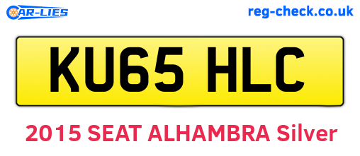 KU65HLC are the vehicle registration plates.