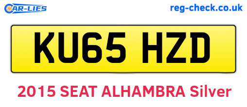 KU65HZD are the vehicle registration plates.