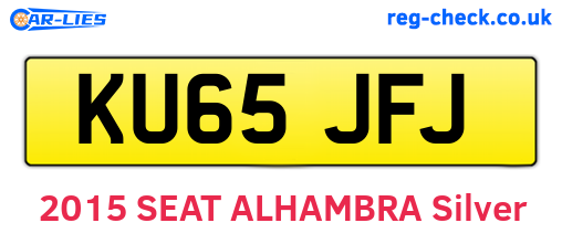 KU65JFJ are the vehicle registration plates.