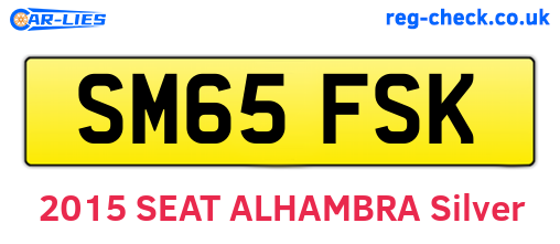 SM65FSK are the vehicle registration plates.