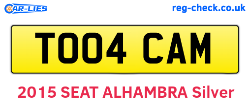 TO04CAM are the vehicle registration plates.