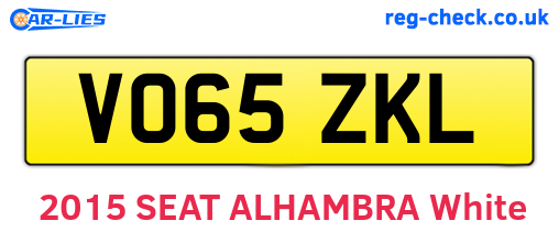 VO65ZKL are the vehicle registration plates.