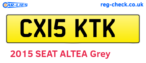 CX15KTK are the vehicle registration plates.