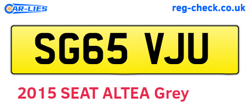 SG65VJU are the vehicle registration plates.