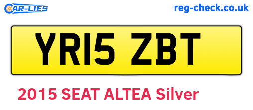 YR15ZBT are the vehicle registration plates.