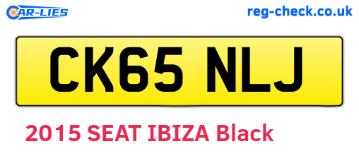 CK65NLJ are the vehicle registration plates.