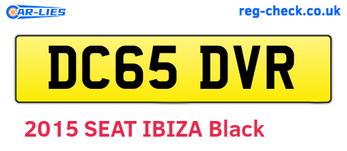 DC65DVR are the vehicle registration plates.
