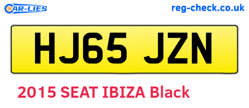 HJ65JZN are the vehicle registration plates.
