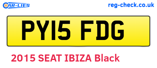PY15FDG are the vehicle registration plates.