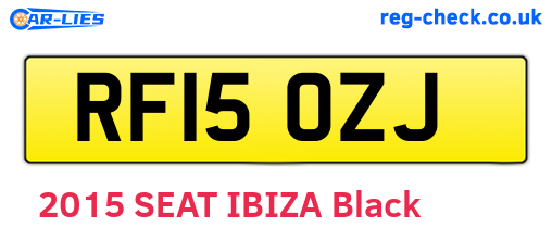 RF15OZJ are the vehicle registration plates.