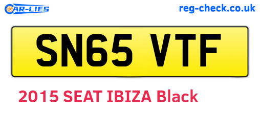SN65VTF are the vehicle registration plates.