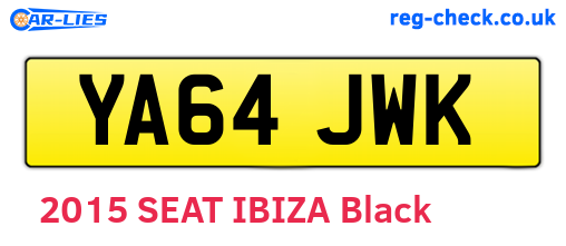 YA64JWK are the vehicle registration plates.