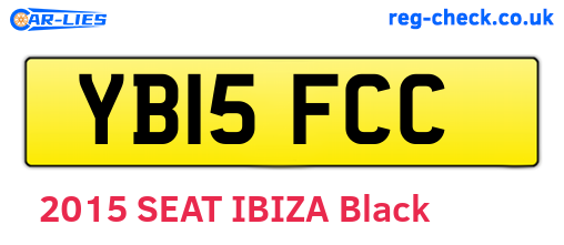 YB15FCC are the vehicle registration plates.