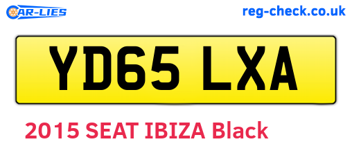 YD65LXA are the vehicle registration plates.