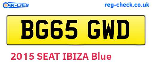 BG65GWD are the vehicle registration plates.