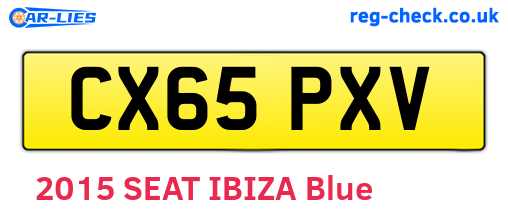 CX65PXV are the vehicle registration plates.