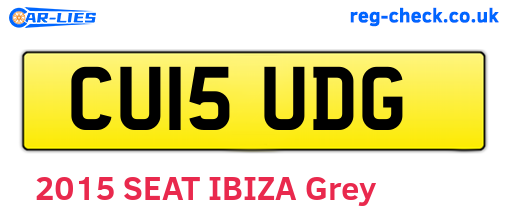 CU15UDG are the vehicle registration plates.