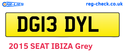 DG13DYL are the vehicle registration plates.