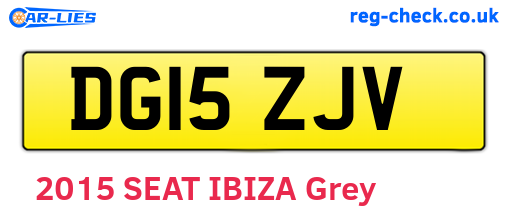 DG15ZJV are the vehicle registration plates.