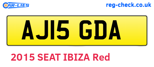 AJ15GDA are the vehicle registration plates.